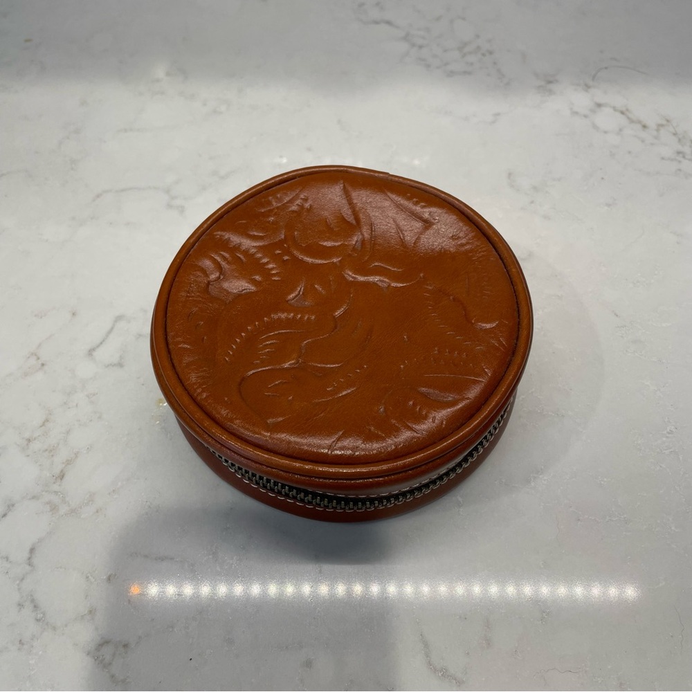 Patricia Nash Brown Leather Zippered Jewelry Case - Picture 3 of 7